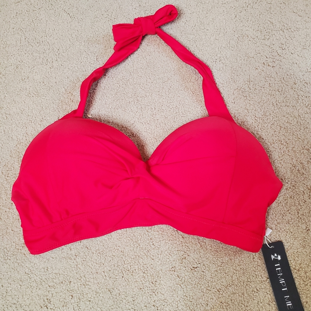 TEMPT ME Red Bikini Top SIZE M